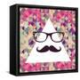 Geometric Hipster Face-cienpies-Framed Stretched Canvas