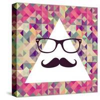 Geometric Hipster Face-cienpies-Stretched Canvas