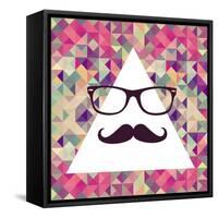 Geometric Hipster Face-cienpies-Framed Stretched Canvas