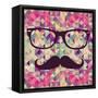 Geometric Hipster Face-cienpies-Framed Stretched Canvas