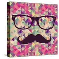 Geometric Hipster Face-cienpies-Stretched Canvas
