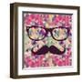 Geometric Hipster Face-cienpies-Framed Art Print