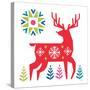 Geometric Holiday Reindeer I Bright-Michael Mullan-Stretched Canvas