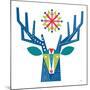 Geometric Holiday Reindeer II Bright-Michael Mullan-Mounted Art Print