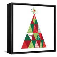 Geometric Holiday Trees I-Michael Mullan-Framed Stretched Canvas