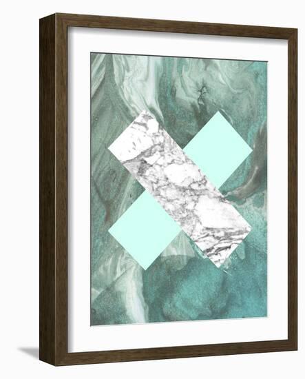 Geometric Marble X-LILA X LOLA-Framed Art Print