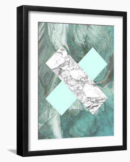 Geometric Marble X-LILA X LOLA-Framed Art Print