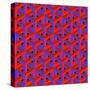 Geometric Optical Art Background in Red and Blue.-jkerrigan-Stretched Canvas