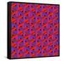 Geometric Optical Art Background in Red and Blue.-jkerrigan-Framed Stretched Canvas