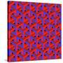 Geometric Optical Art Background in Red and Blue.-jkerrigan-Stretched Canvas