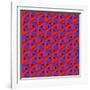 Geometric Optical Art Background in Red and Blue.-jkerrigan-Framed Art Print