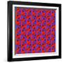 Geometric Optical Art Background in Red and Blue.-jkerrigan-Framed Art Print