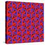 Geometric Optical Art Background in Red and Blue.-jkerrigan-Stretched Canvas