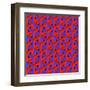 Geometric Optical Art Background in Red and Blue.-jkerrigan-Framed Art Print