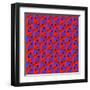 Geometric Optical Art Background in Red and Blue.-jkerrigan-Framed Art Print