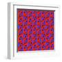 Geometric Optical Art Background in Red and Blue.-jkerrigan-Framed Art Print