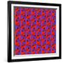 Geometric Optical Art Background in Red and Blue.-jkerrigan-Framed Art Print