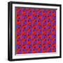 Geometric Optical Art Background in Red and Blue.-jkerrigan-Framed Art Print