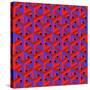 Geometric Optical Art Background in Red and Blue.-jkerrigan-Stretched Canvas