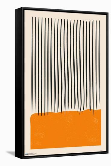 Geometric - Orange-Trends International-Framed Stretched Canvas