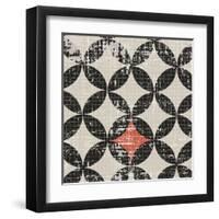 Geometric Patchwork Puree Pumpkin Square IV V.2-Pela Design-Framed Art Print