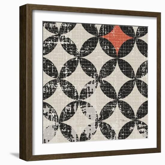 Geometric Patchwork Puree Pumpkin Square V V.2-Pela Design-Framed Art Print