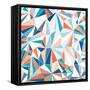 Geometric Pattern - Orange, Teal and Blue 2-Dominique Vari-Framed Stretched Canvas