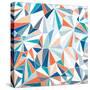 Geometric Pattern - Orange, Teal and Blue 2-Dominique Vari-Stretched Canvas