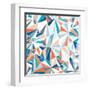 Geometric Pattern - Orange, Teal and Blue 2-Dominique Vari-Framed Art Print