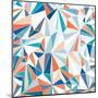 Geometric Pattern - Orange, Teal and Blue 2-Dominique Vari-Mounted Art Print