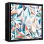 Geometric Pattern - Orange, Teal and Blue 2-Dominique Vari-Framed Stretched Canvas