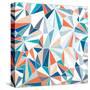 Geometric Pattern - Orange, Teal and Blue 2-Dominique Vari-Stretched Canvas