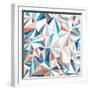 Geometric Pattern - Orange, Teal and Blue 2-Dominique Vari-Framed Art Print