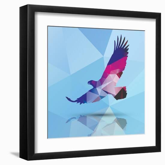 Geometric Polygonal Eagle, Pattern Design, Vector Illustration-BlueLela-Framed Art Print