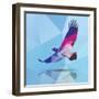 Geometric Polygonal Eagle, Pattern Design, Vector Illustration-BlueLela-Framed Art Print