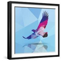 Geometric Polygonal Eagle, Pattern Design, Vector Illustration-BlueLela-Framed Premium Giclee Print