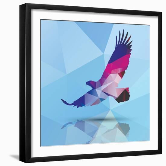 Geometric Polygonal Eagle, Pattern Design, Vector Illustration-BlueLela-Framed Premium Giclee Print