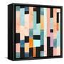 Geometric Seamless Pattern with Multicolor Stripes and Teals-Tasiania-Framed Stretched Canvas