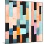 Geometric Seamless Pattern with Multicolor Stripes and Teals-Tasiania-Mounted Art Print