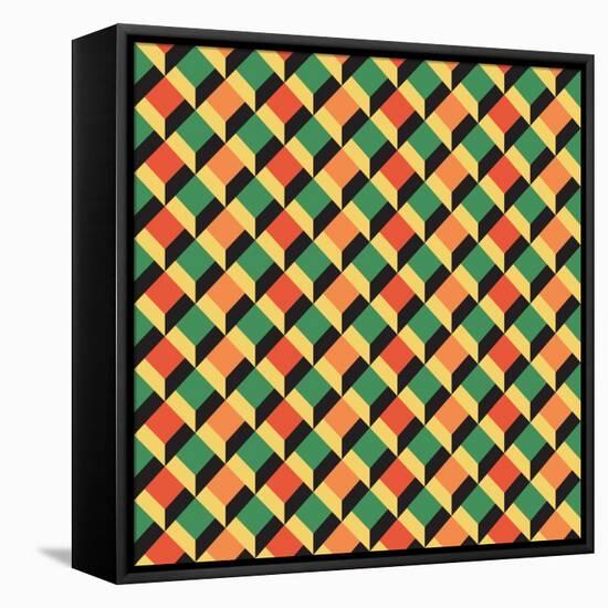 Geometric Seamless Pattern-Shonkar-Framed Stretched Canvas