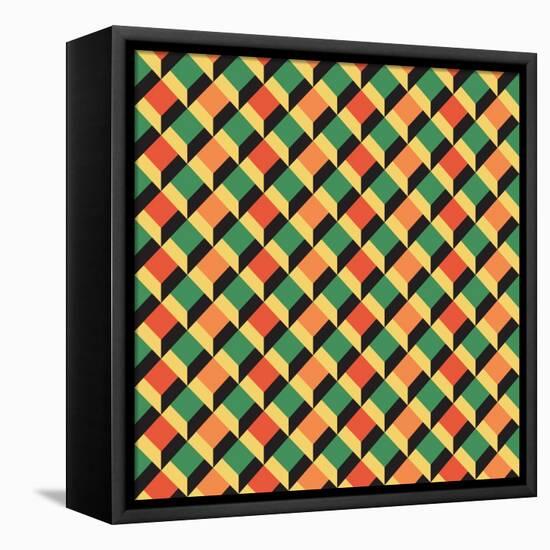 Geometric Seamless Pattern-Shonkar-Framed Stretched Canvas