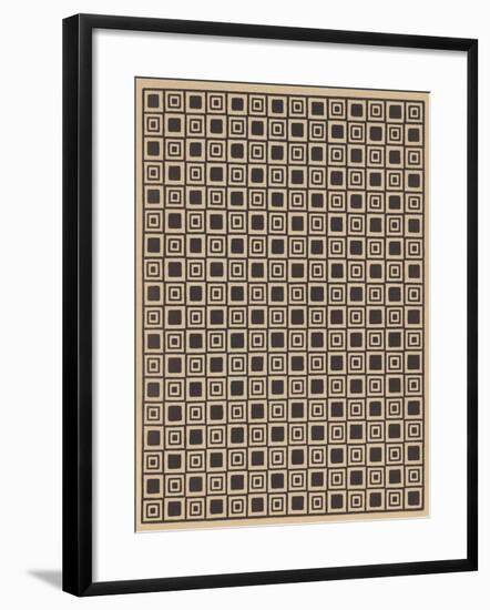 Geometric Tan and Black Patterns-null-Framed Art Print