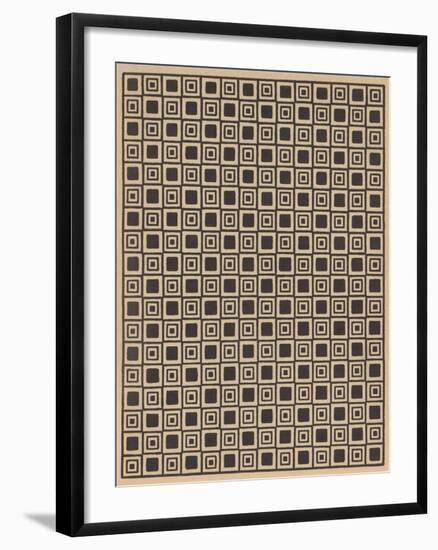 Geometric Tan and Black Patterns-null-Framed Art Print