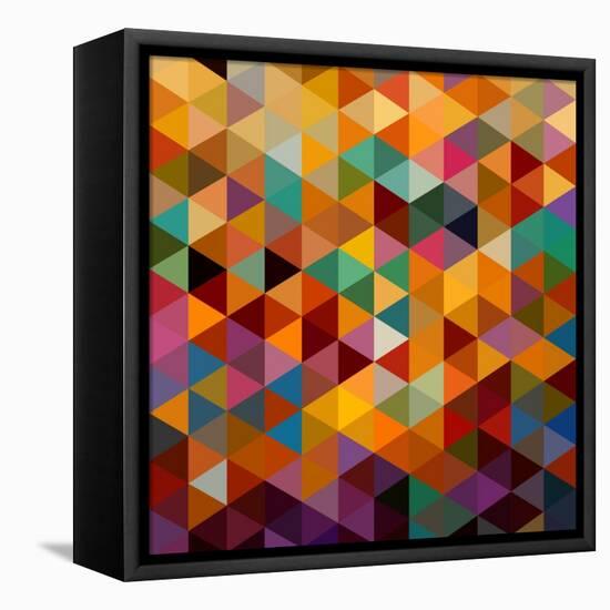 Geometric Triangle Pattern-cienpies-Framed Stretched Canvas