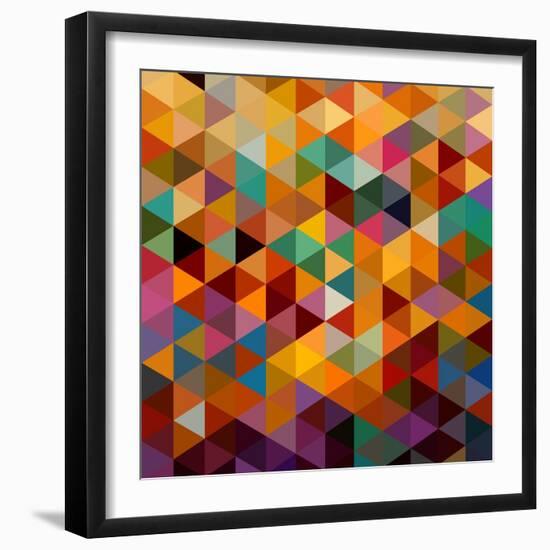 Geometric Triangle Pattern-cienpies-Framed Art Print