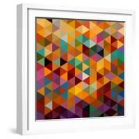 Geometric Triangle Pattern-cienpies-Framed Art Print