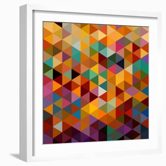 Geometric Triangle Pattern-cienpies-Framed Art Print