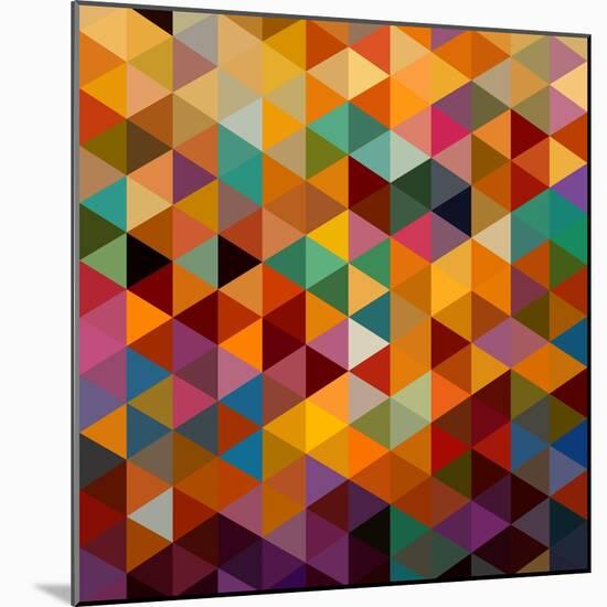 Geometric Triangle Pattern-cienpies-Mounted Art Print