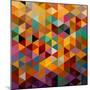 Geometric Triangle Pattern-cienpies-Mounted Art Print