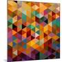 Geometric Triangle Pattern-cienpies-Mounted Art Print